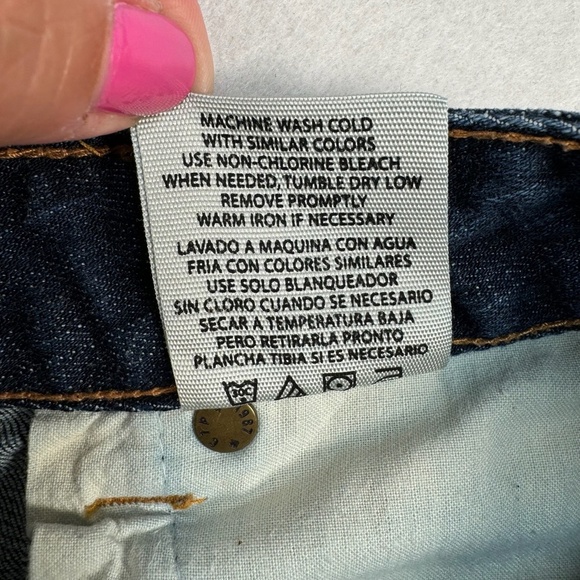 A Chip And Pepper Straight Leg Crop Jean Womens Juniors Sz 7 Dark Wash Low Rise - Picture 7 of 13
